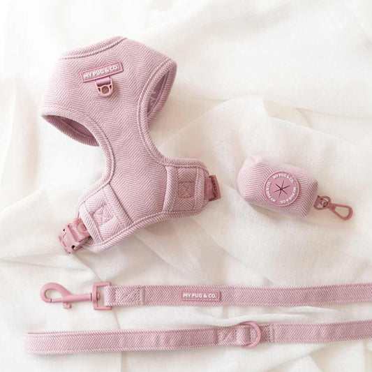 Pack Arnés Ajustable Tweed Rosa