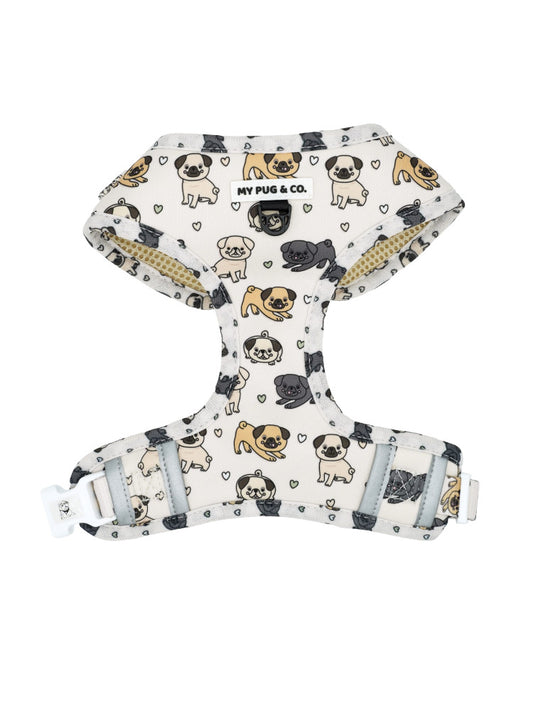 Adjustable pug harness