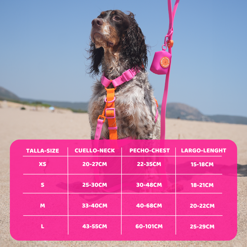 Verstellbares Wasserdichtes Hundegeschirr (Rosa und Orange)