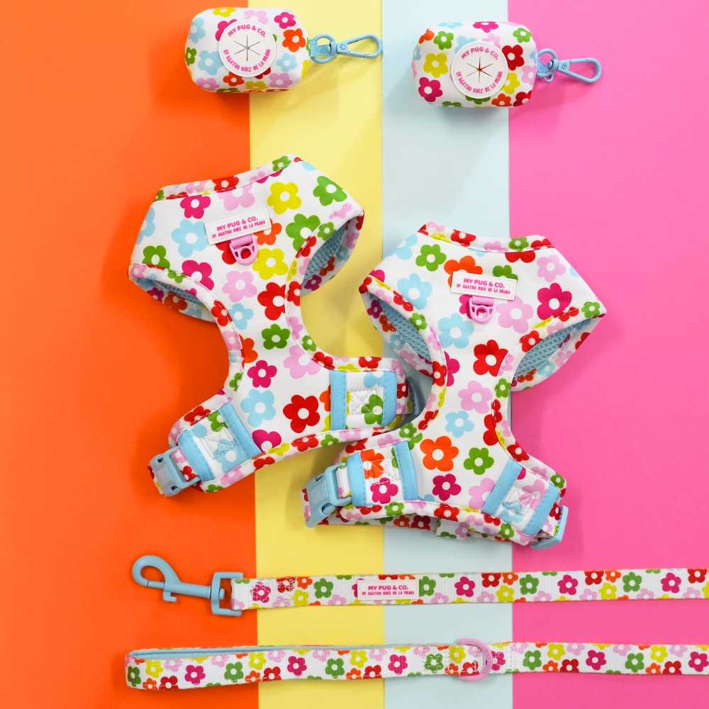 Pack Arnés Ajustable Flores My Pug & Co by Agatha Ruiz de la Prada