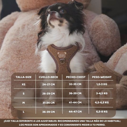 Arnés body Cappuccino para perros de My Pug & Co