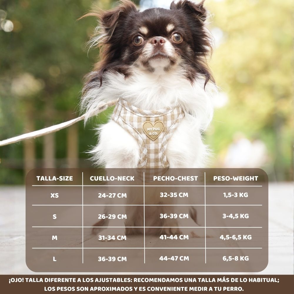 Arnés body Vichy para perros de My Pug & Co