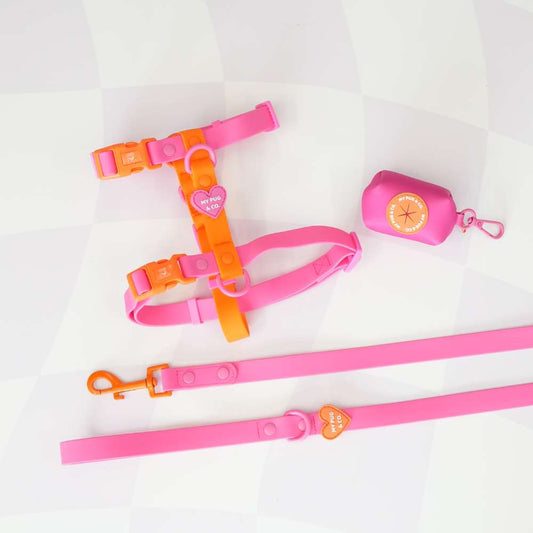 Pack Arnés Ajustable Waterproof Rosa - Naranja
