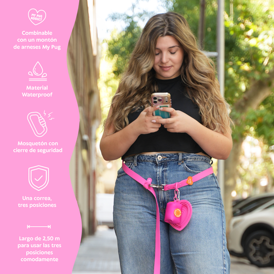 Handsfree Waterproof Leash - Pink