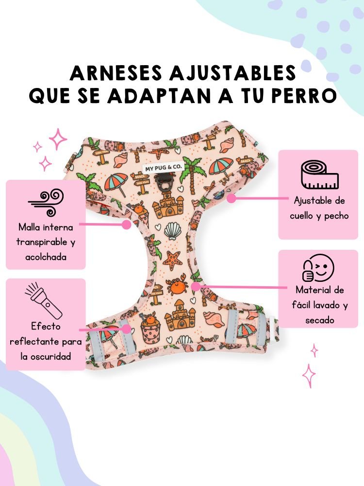 Arnés Ajustable Beach Day - MyPug&Co